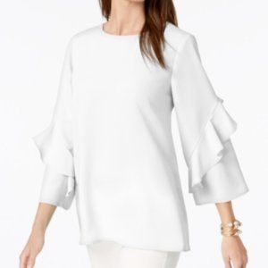 Alfani Ruffled-Sleeve Zip-Back Top,